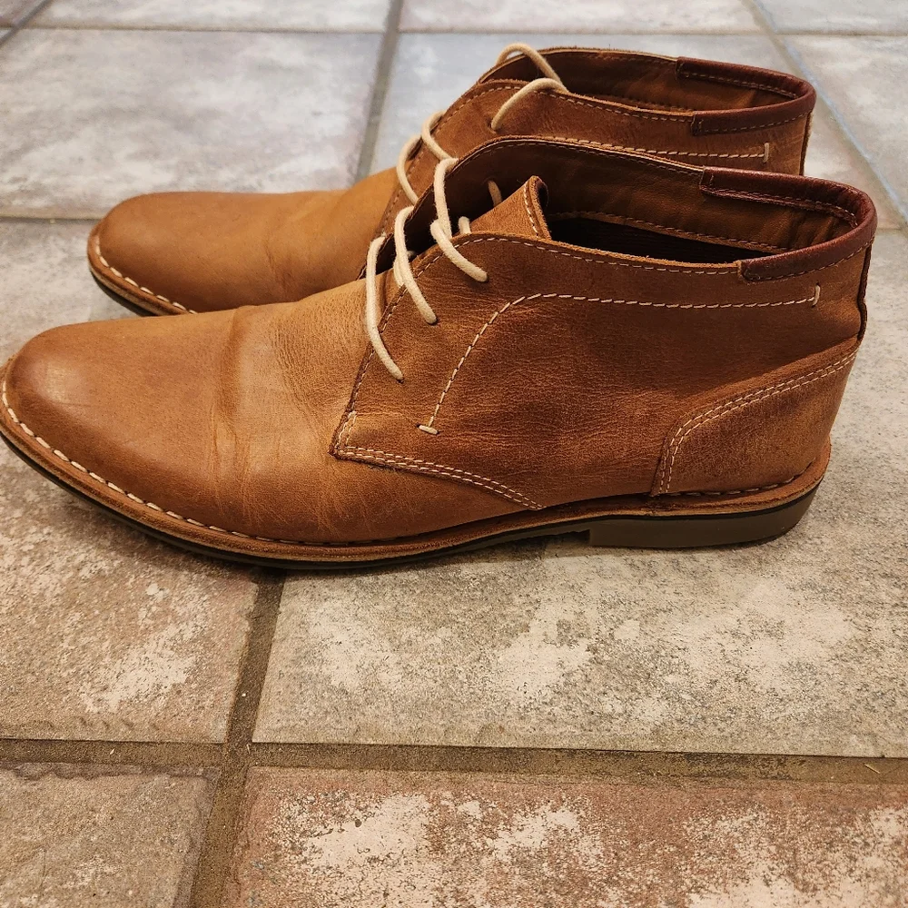 STEVE MADDEN Men's Ivon Chukka Tan Leather Boots Size 9.5